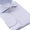 Emanuele Maffeis Checked Cotton White and Blue Shirt with Shark Collar - SARTALE