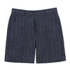 Marco Pescarolo Striped Linen Bermuda Shorts in Dark Blue - SARTALE
