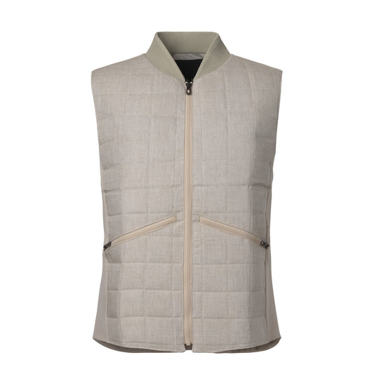 Sease Linen and Nylon-Blend Quilted Vest in Light Beige - SARTALE