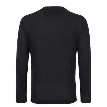 Marco Pescarolo Crew-Neck Cashmere Long Sleeve T-Shirt in Dark Blue - SARTALE
