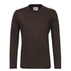 Marco Pescarolo Crew-Neck Cashmere Long Sleeve T-Shirt in Dark Brown - SARTALE