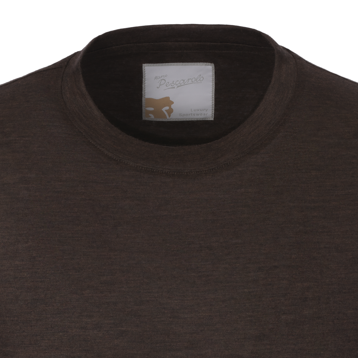Marco Pescarolo Crew-Neck Cashmere Long Sleeve T-Shirt in Dark Brown - SARTALE