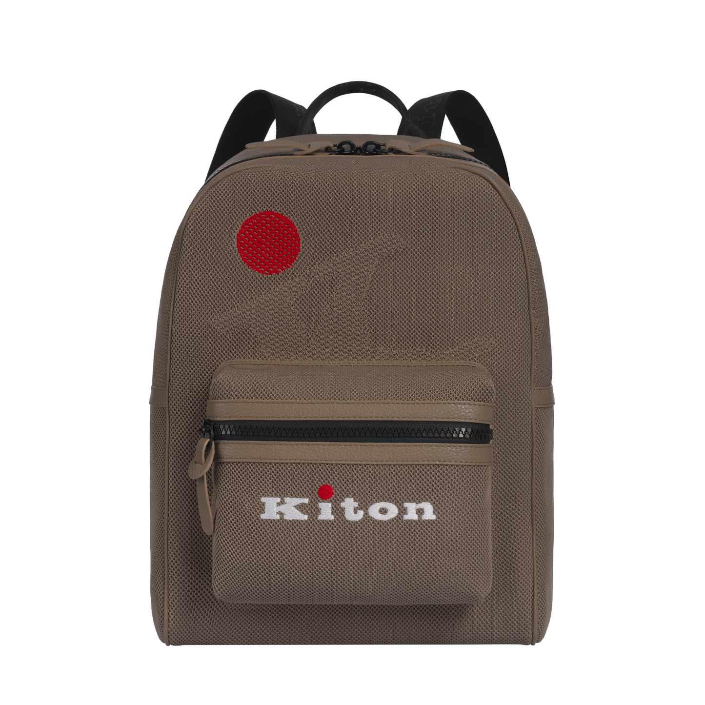 Kiton Logo-Embroidered Backpack in Khaki - SARTALE