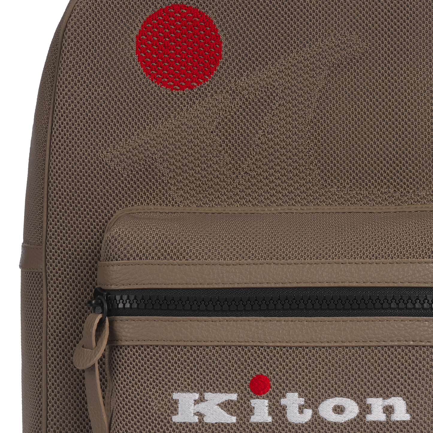 Kiton Logo-Embroidered Backpack in Khaki - SARTALE