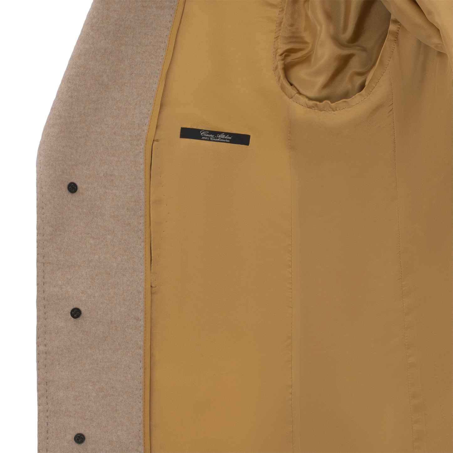 Cesare Attolini Single-Breasted Cashmere Coat in Beige - SARTALE