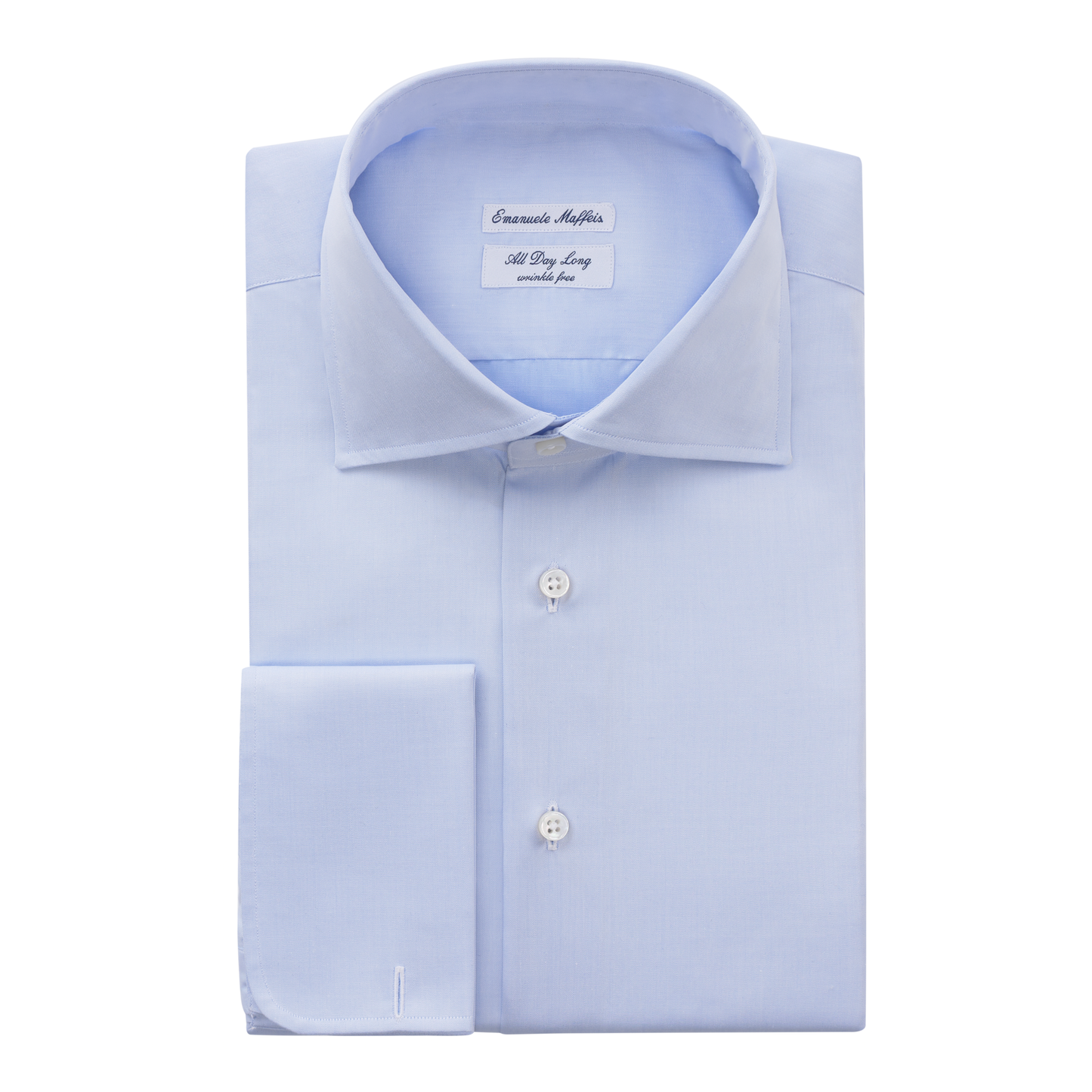 Emanuele Maffeis "All Day Long Collection" Cotton Light Blue Shirt with Classic Collar - SARTALE