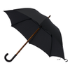 Regenschirm mit Ledergriff in Schwarz
