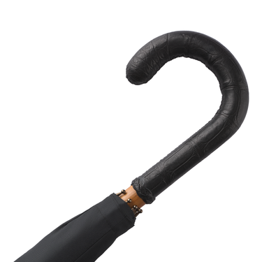 Leather Handle Umbrella in Black