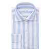 Emanuele Maffeis Linen and Cotton-Blend Striped Oxford Light Blue Shirt - SARTALE