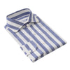 Emanuele Maffeis Linen and Cotton-Blend Striped Oxford Blue Shirt - SARTALE