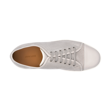 John Lobb "Levah" Suede and Leather Sneakers in Light Grey - SARTALE