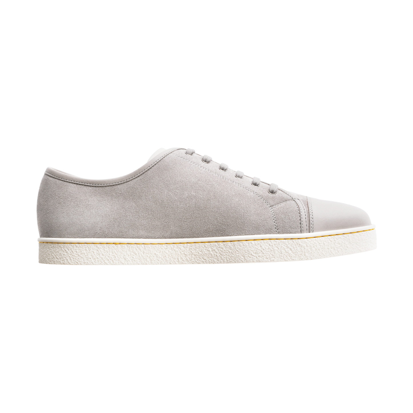 John Lobb "Levah" Suede and Leather Sneakers in Light Grey - SARTALE