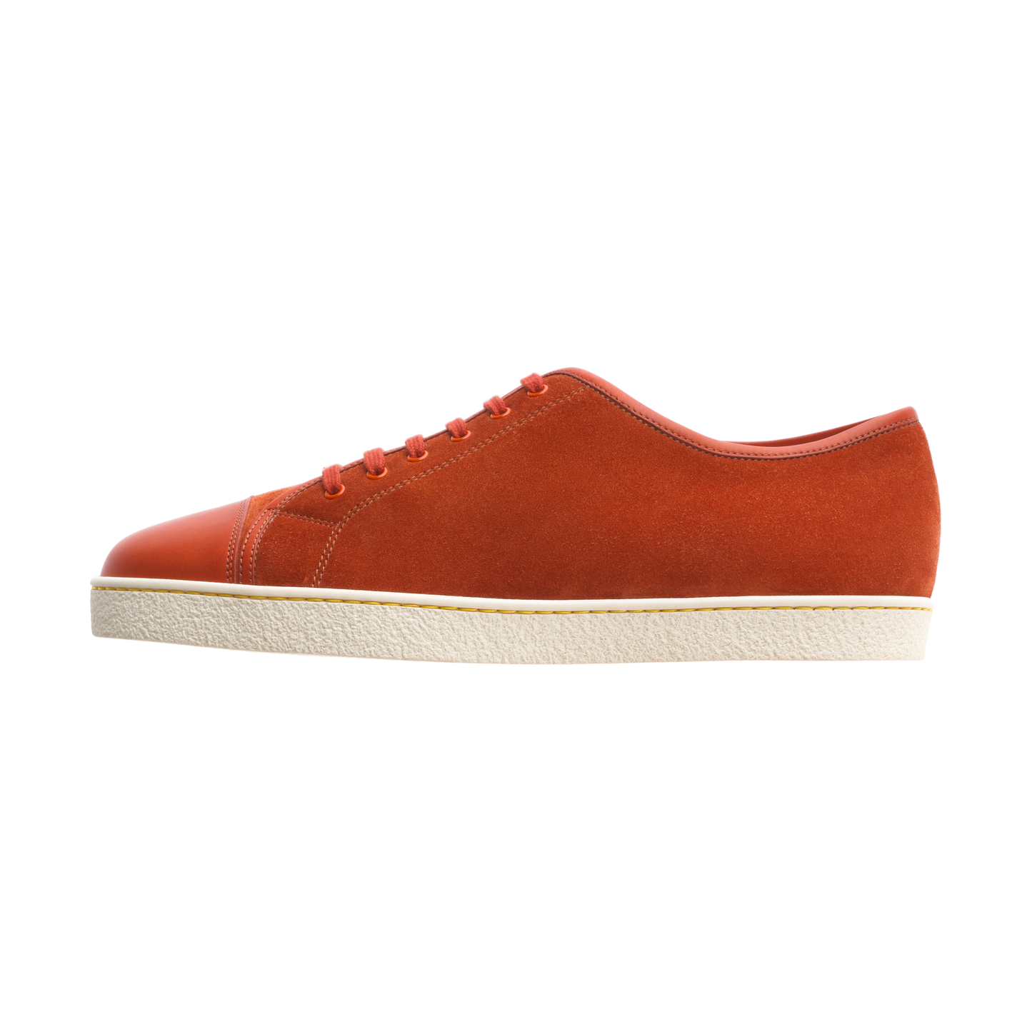 John Lobb "Levah" Suede and Leather Sneakers in Brick Red - SARTALE
