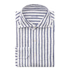 Emanuele Maffeis Wave-Washed Striped Linen White and Blue Shirt - SARTALE