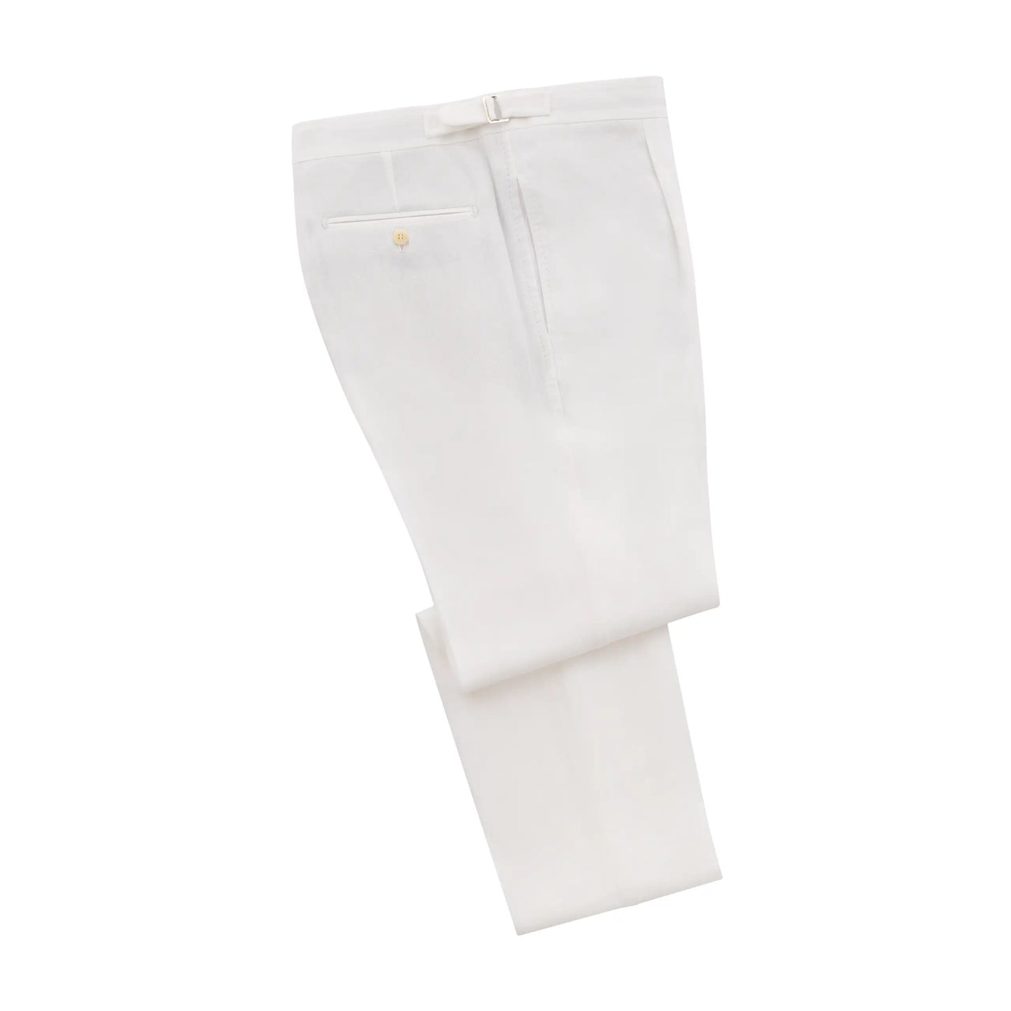 Slim-Fit Tapered Pleated Linen Trousers in White