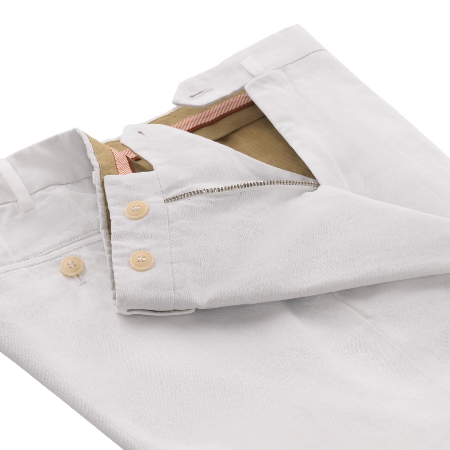 Slim-Fit Cotton-Blend Summer Trousers in White