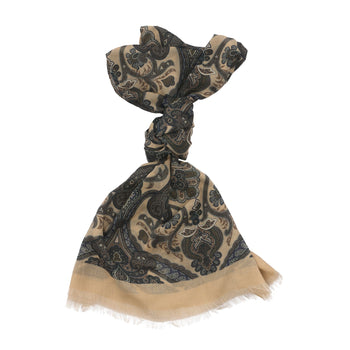 Luigi Borrelli Fringed Parsley Cashmere and Cotton-Blend Scarf in Brown - SARTALE