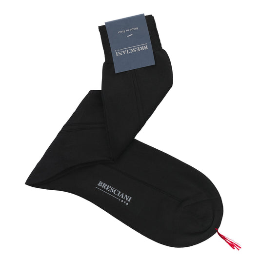 Bresciani Silk Socks in Black - SARTALE