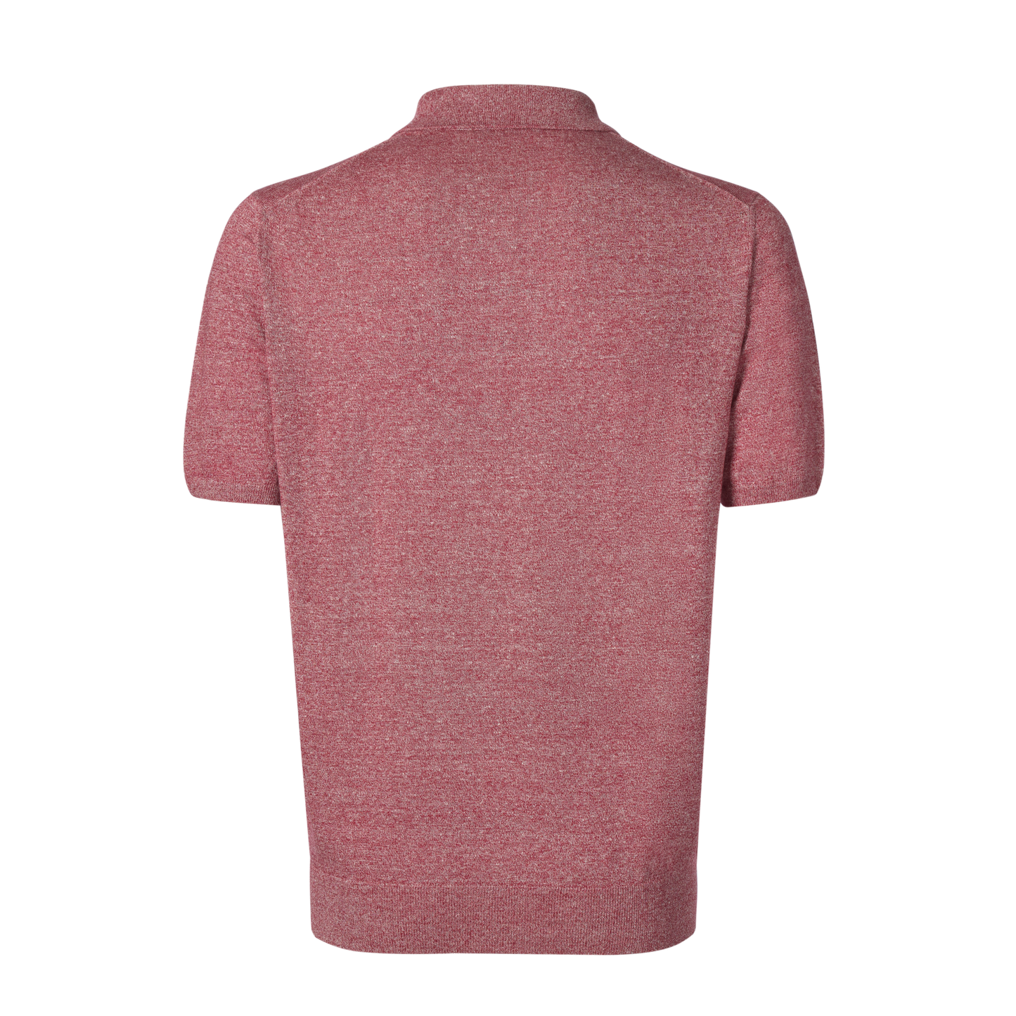 Poloshirt aus Leinen und Baumwollmischung in Mulberry Red