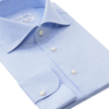 Emanuele Maffeis "All Day Long Collection" Bengal-Stripe Cotton Light Blue Shirt with Cutaway Collar - SARTALE