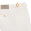 Slim-Fit Cotton Pleated Trousers in White