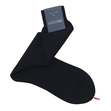 Bresciani Polka Dot Cotton Socks in Dark Blue - SARTALE