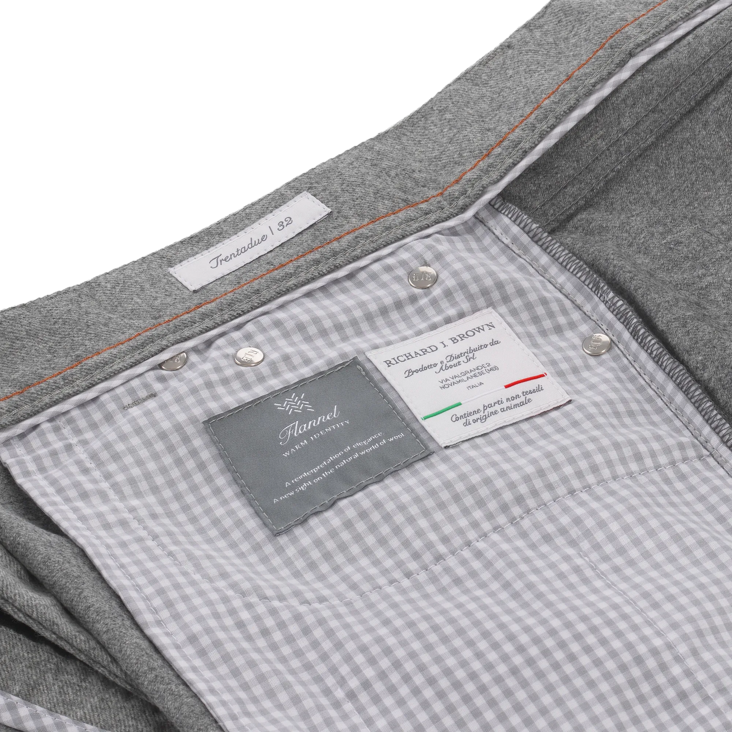 Slim-Fit Stretch-Wool 5 Pocket Trousers in Grey Melange