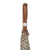 Bontoni Chestnut Wood-Handle Checked Umbrella in Brown - SARTALE