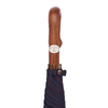 Chestnut Wood-Handle Polka Dot Umbrella in Blue
