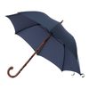 Regenschirm mit Kastanienholzgriff in Blau