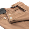 Slim-Fit Cotton Pleated Trousers in Light Brown