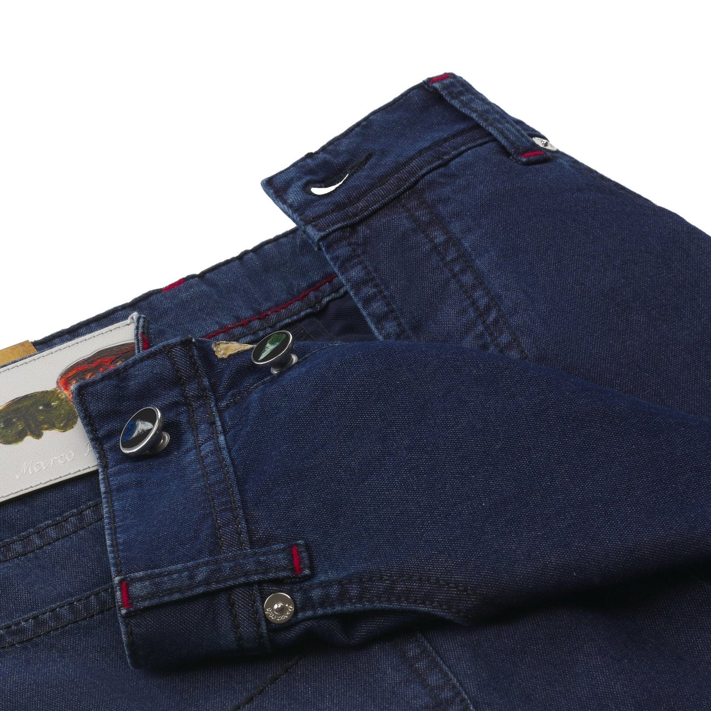 Marco Pescarolo Slim-Fit Cotton and Silk-Blend Denim Blue Jeans - SARTALE