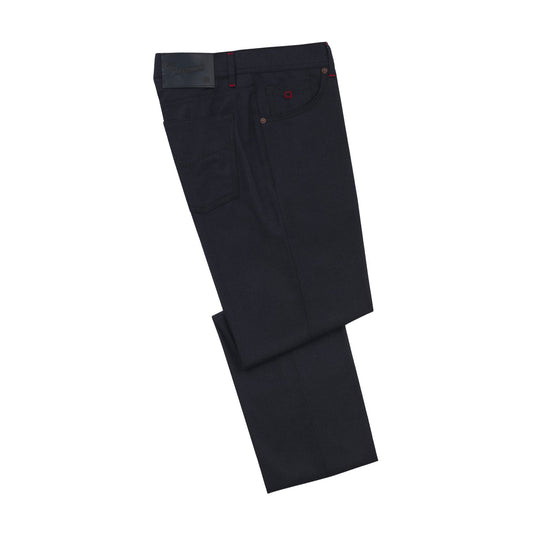 Marco Pescarolo Regular-Fit Stretch-Cashmere Trousers in Dark Blue - SARTALE