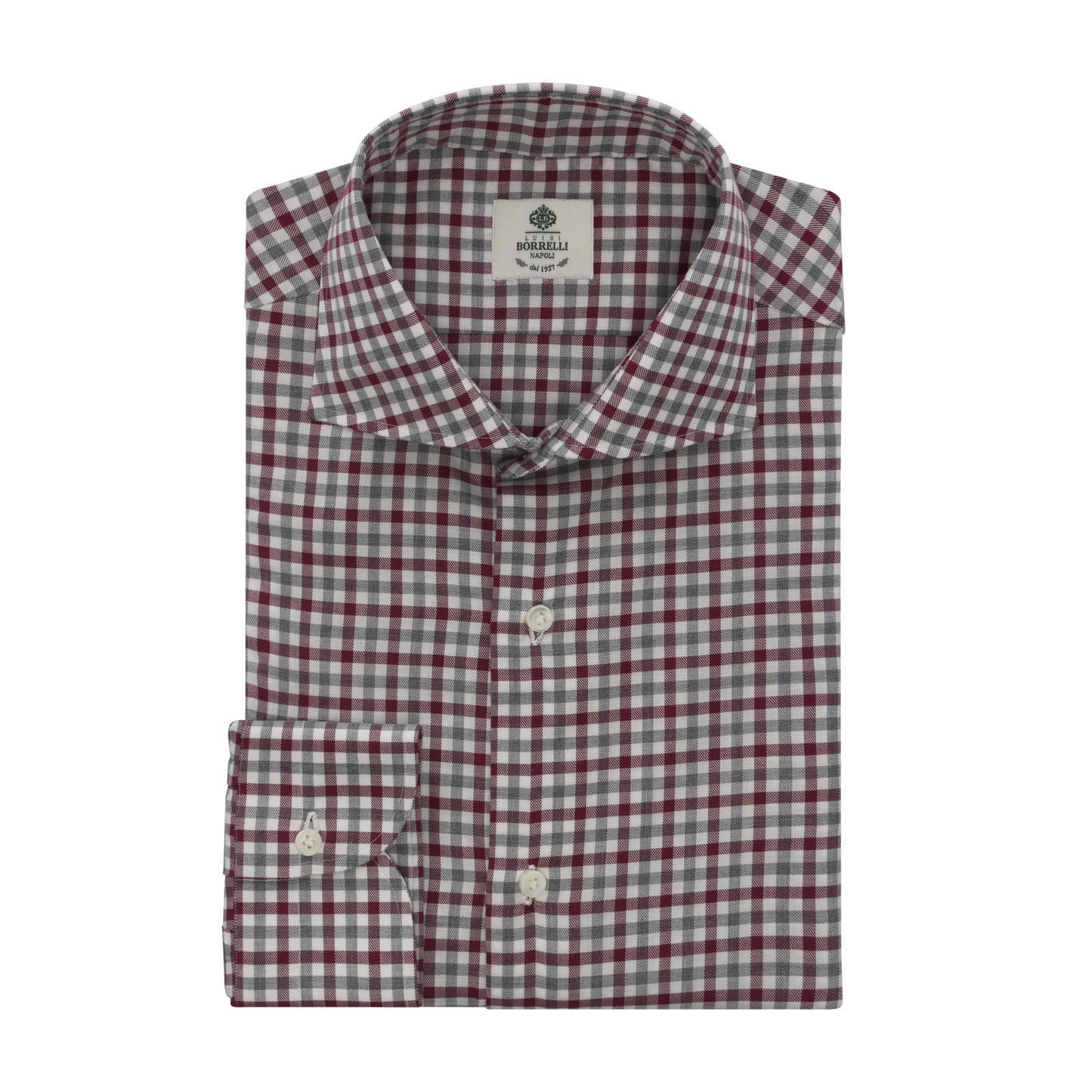 Luigi Borrelli Regular-Fit Checked Twill-Cotton Shirt in Red - SARTALE