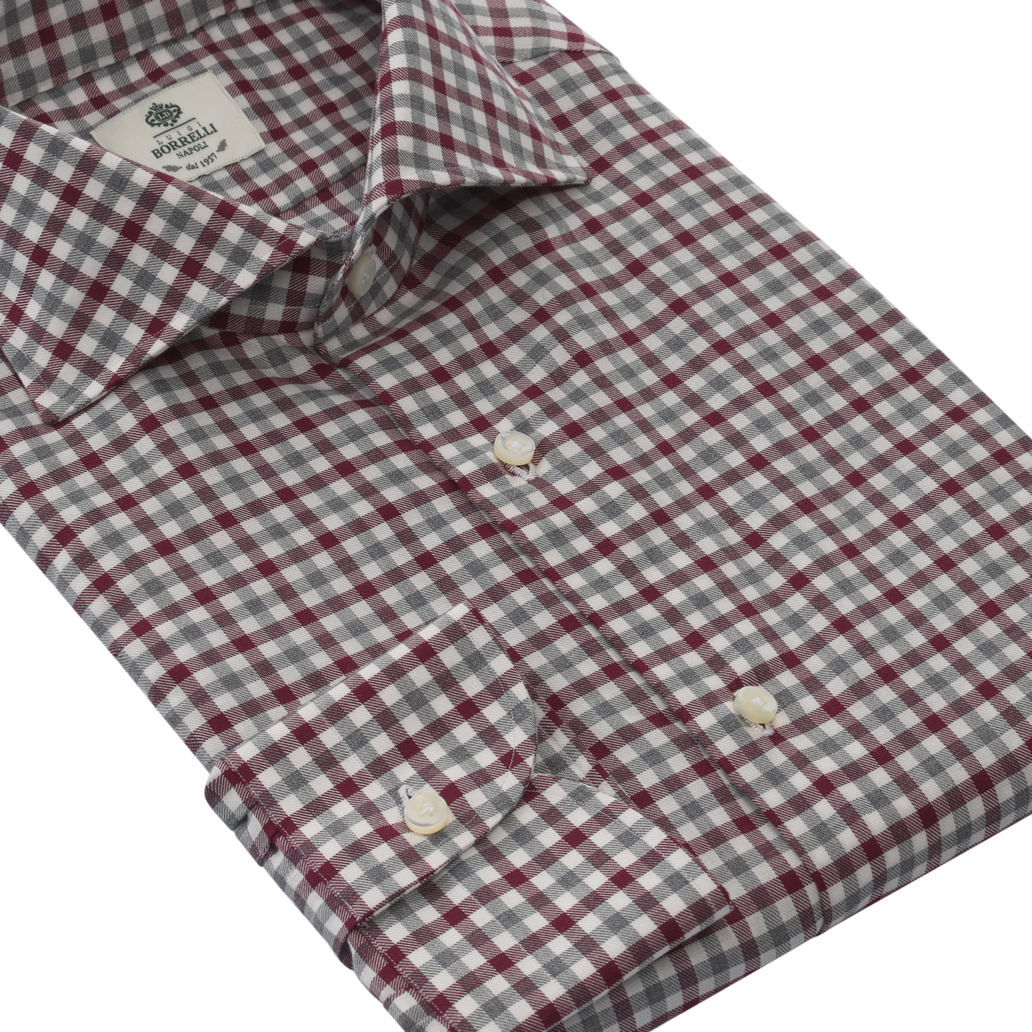 Luigi Borrelli Regular-Fit Checked Twill-Cotton Shirt in Red - SARTALE