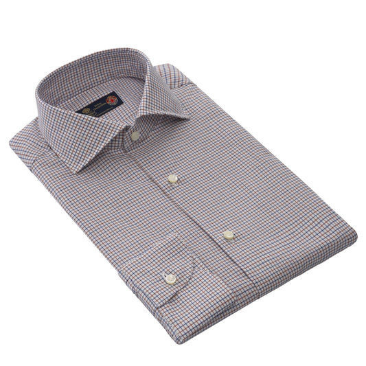 Luigi Borrelli Popeline-Cotton Checked Multicolor Shirt - SARTALE