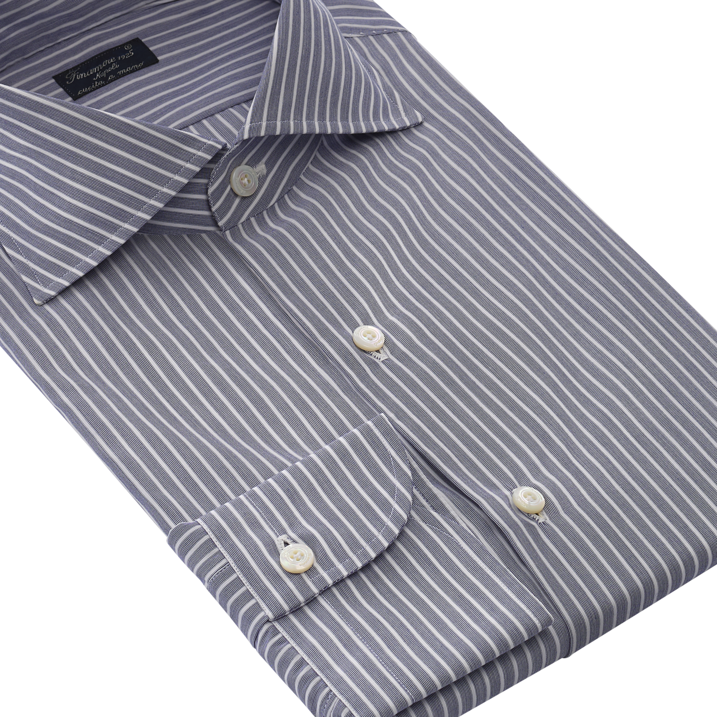 Finamore Multi-Striped Cotton Shirt in Blue - SARTALE