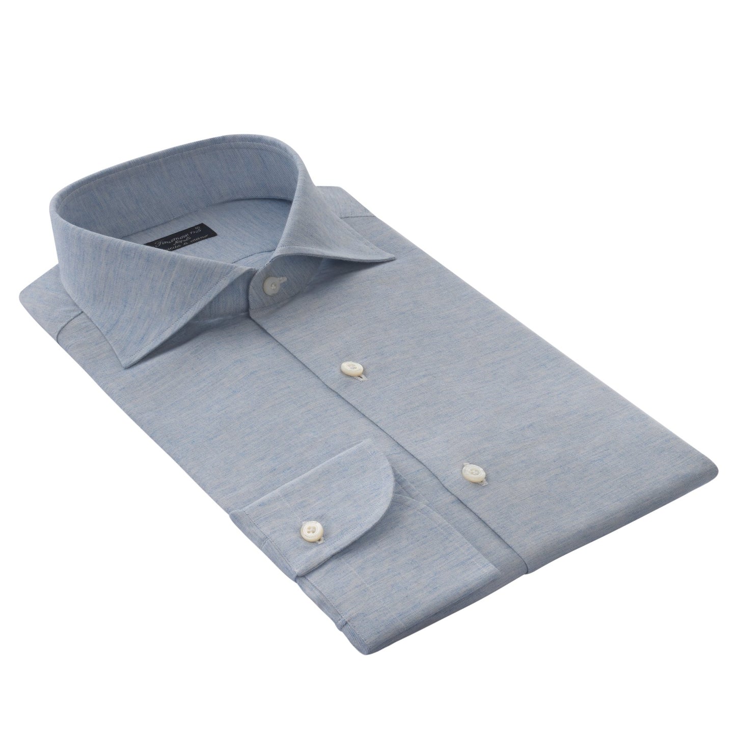 Finamore Cotton Shirt in Light Blue - SARTALE