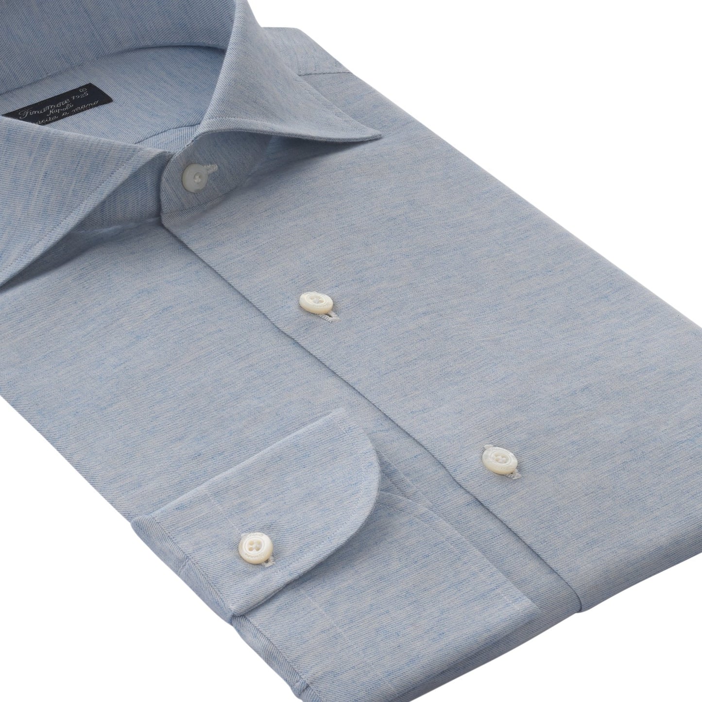 Finamore Cotton Shirt in Light Blue - SARTALE
