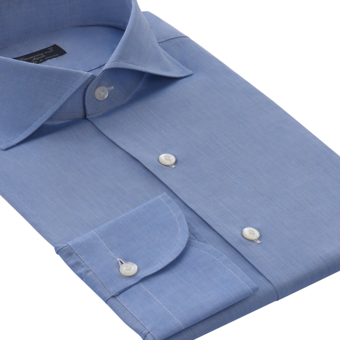 Finamore Cotton Dress Shirt in Blue - SARTALE
