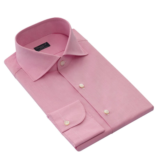 Finamore Plain Alumo-Cotton Shirt in Pink - SARTALE