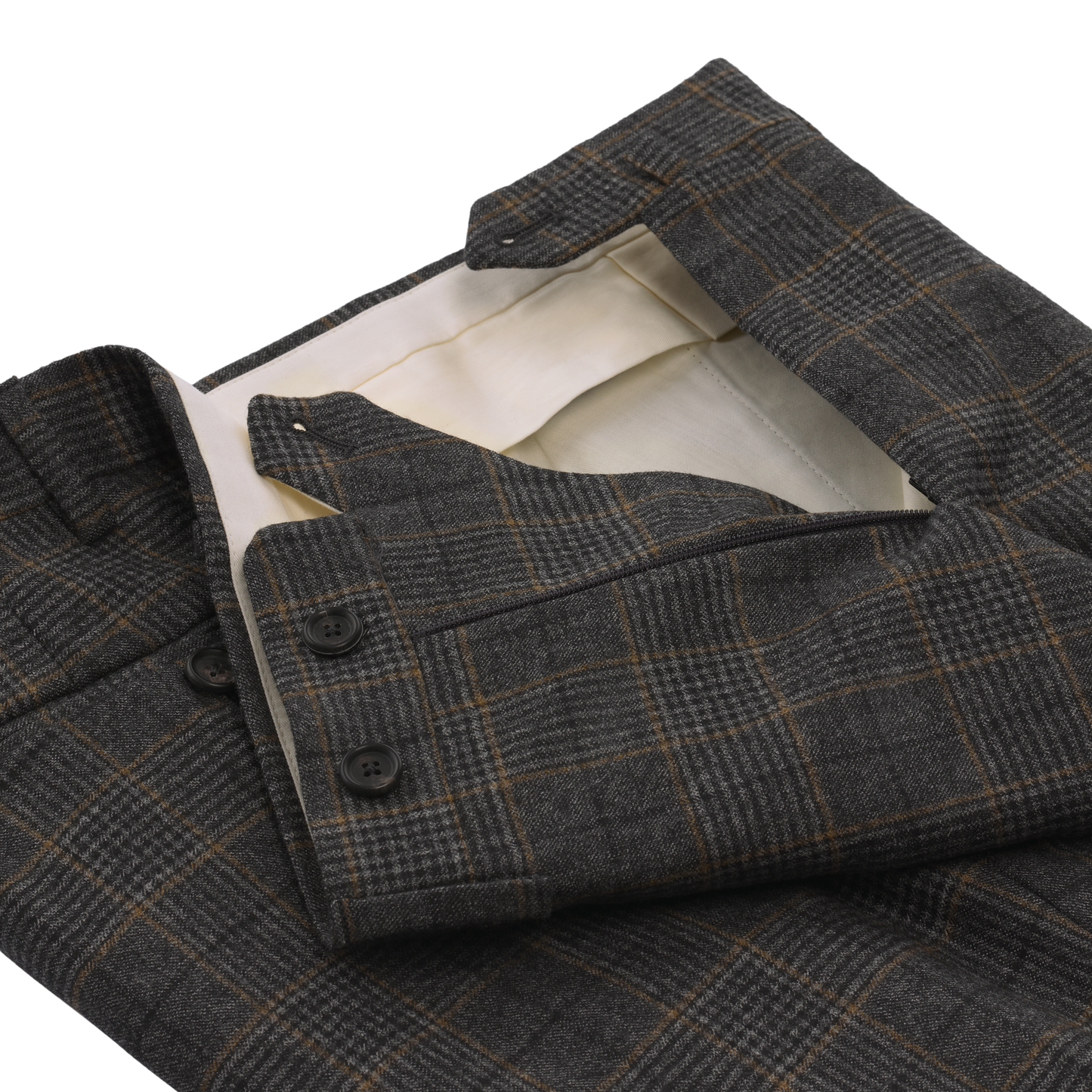 De Petrillo Single-Breasted Glencheck Wool Suit in Grey. Exclusively Made for Sartale - SARTALE
