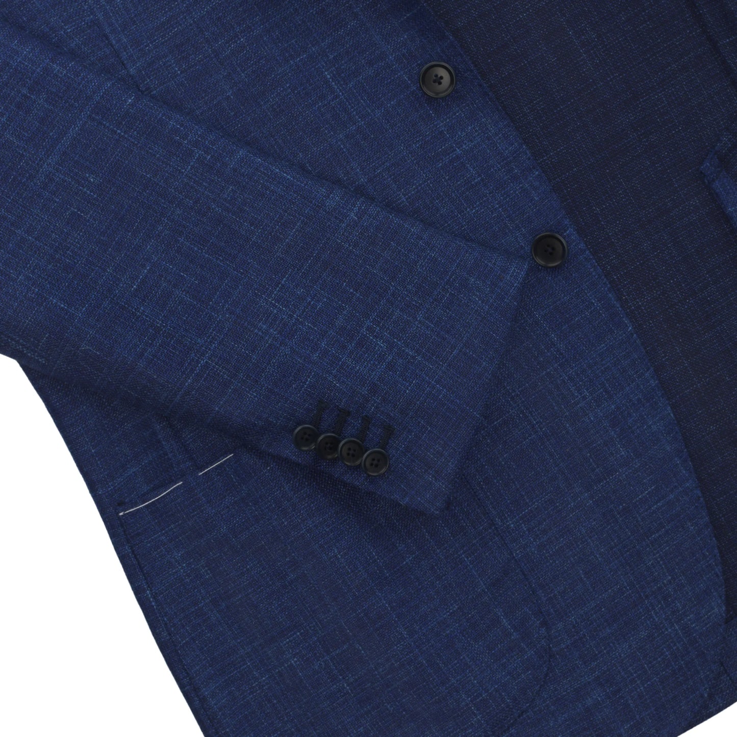Single-Breasted Wool-Silk Blend Jacket in Royal Blue Melange