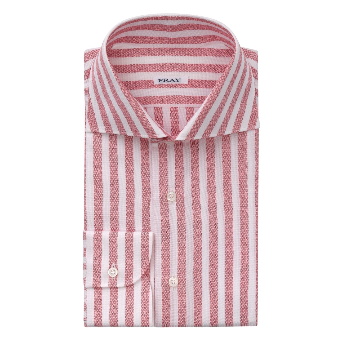 Fray Cotton Striped Shirt in White and Red - SARTALE