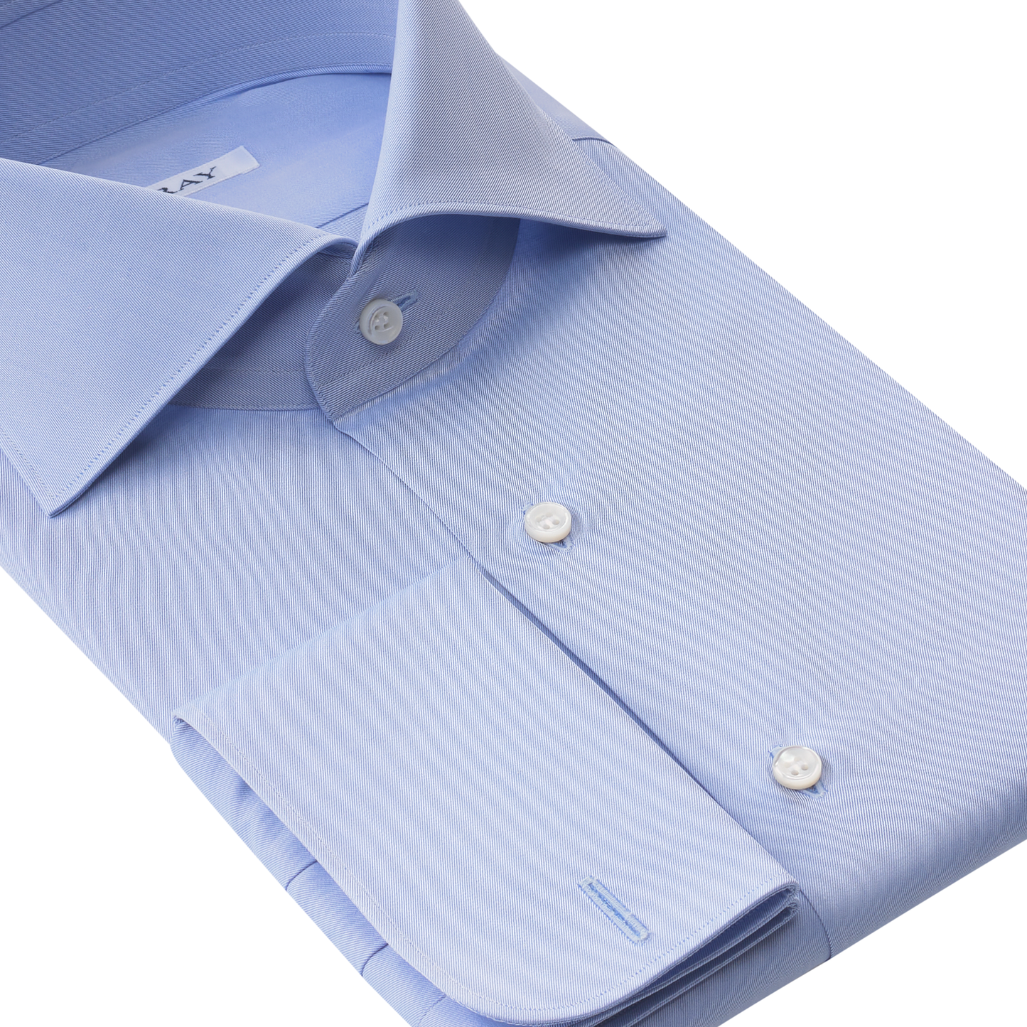 Fray Classic Cotton Light Blue Shirt with Double Cuff - SARTALE