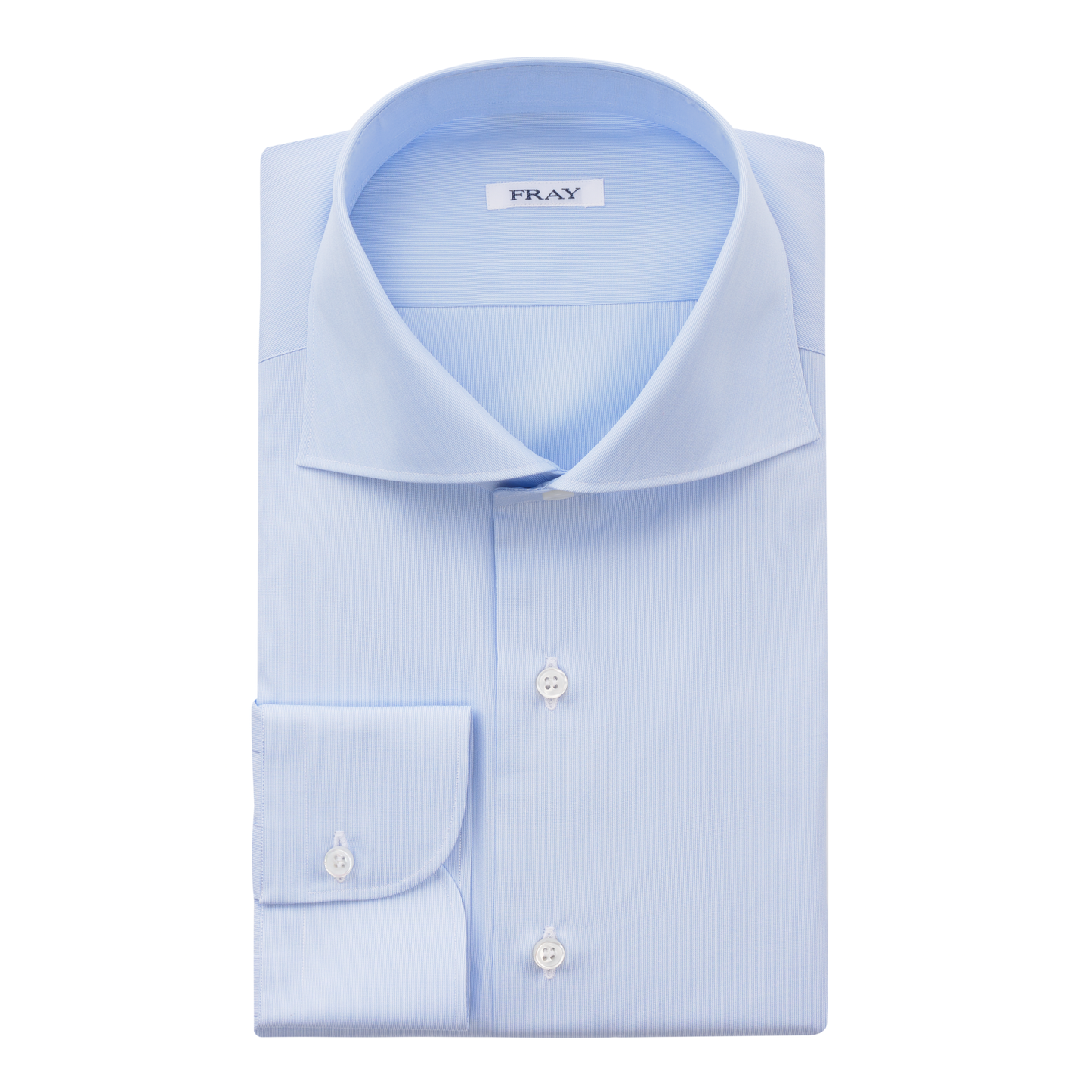 Fray Micro-Striped Cotton Shirt in Light Blue - SARTALE