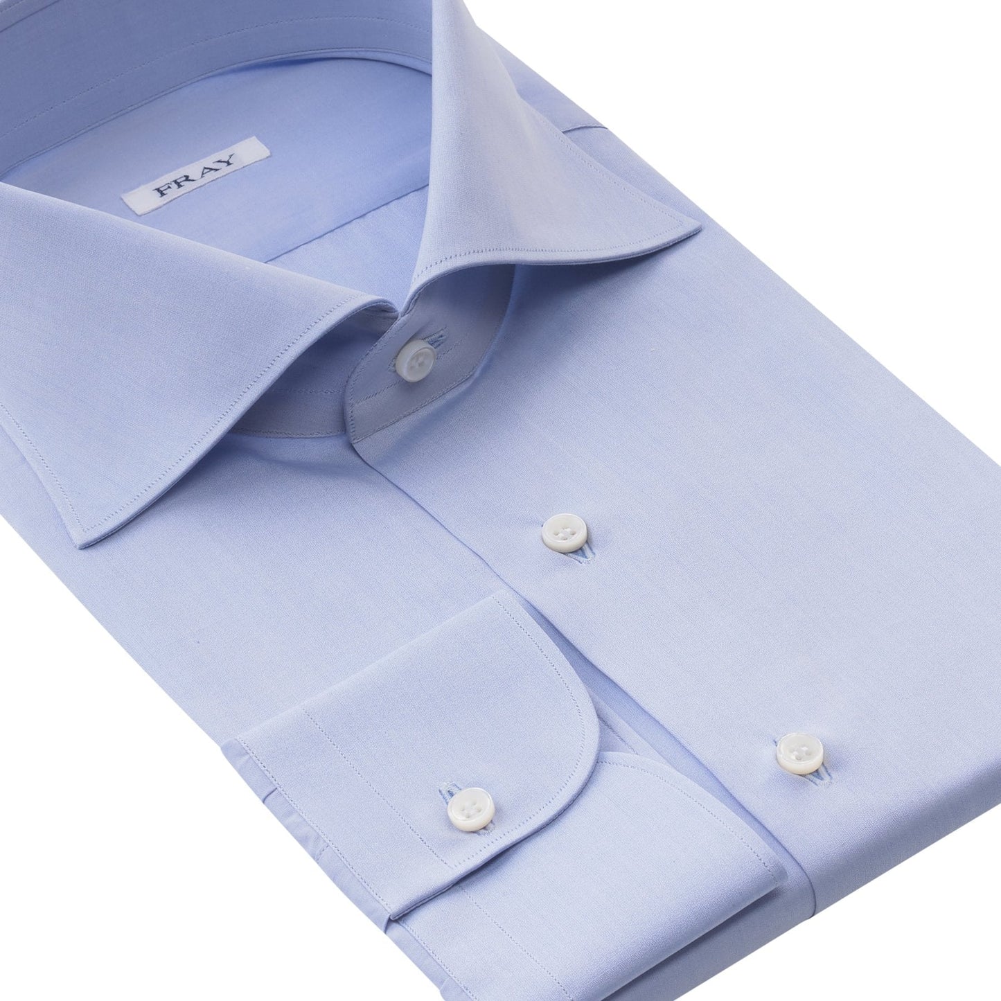 Fray Plain Cotton Shirt in Light Blue - SARTALE