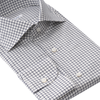 Fray Cotton and Cashmere-Blend Graf-Check Shirt in White and Blue - SARTALE