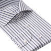 Fray Striped Cotton Shirt in Blue and Grey - SARTALE