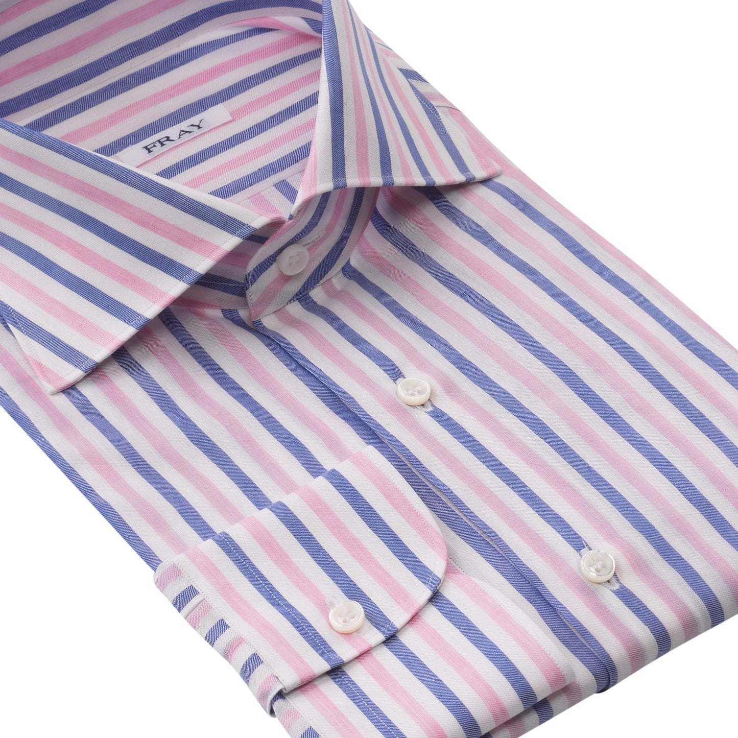 Fray Multicolor Cotton and Linen-Blend Striped Shirt with Round French Cuff - SARTALE